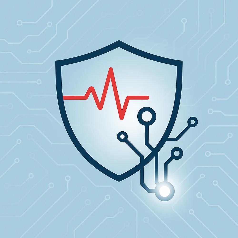 Illustration of a dental office front desk with a secure, always-connected network